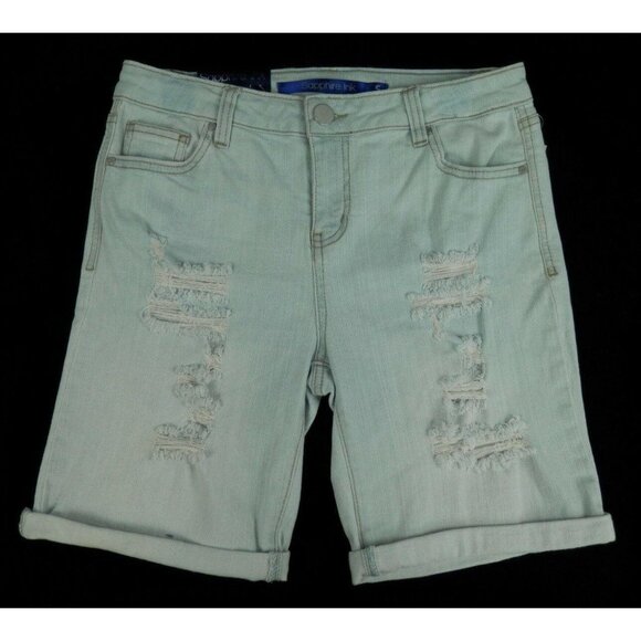 Sapphire Ink Pants - New Distressed Denim Bermuda Shorts Juniors Size 5
